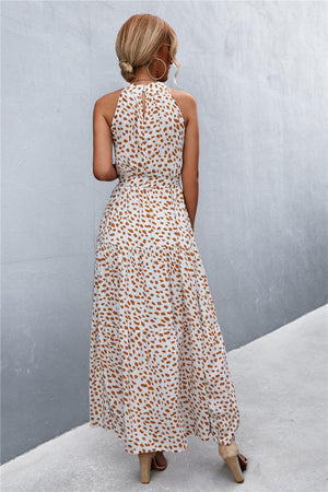 Look Fab Tie Waist Sleeveless Maxi Dress - MXSTUDIO.COM