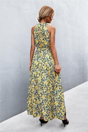 Look Fab Tie Waist Sleeveless Maxi Dress - MXSTUDIO.COM