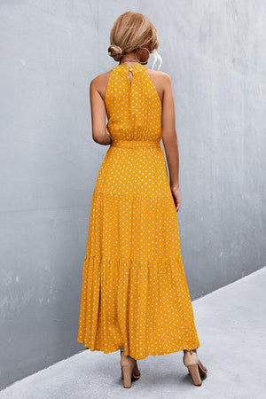 Look Fab Tie Waist Sleeveless Maxi Dress - MXSTUDIO.COM