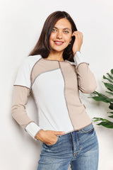 Look Good And Warm Exposed Seam Long Sleeve Top - MXSTUDIO.COM