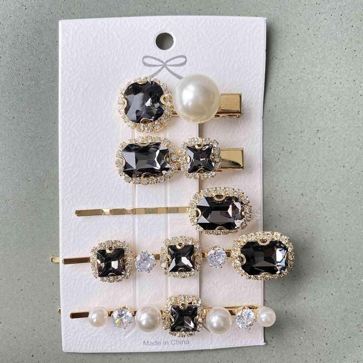 Look Pretty 5 PCS Geometric Pearl Hair Clip Set-MXSTUDIO.COM