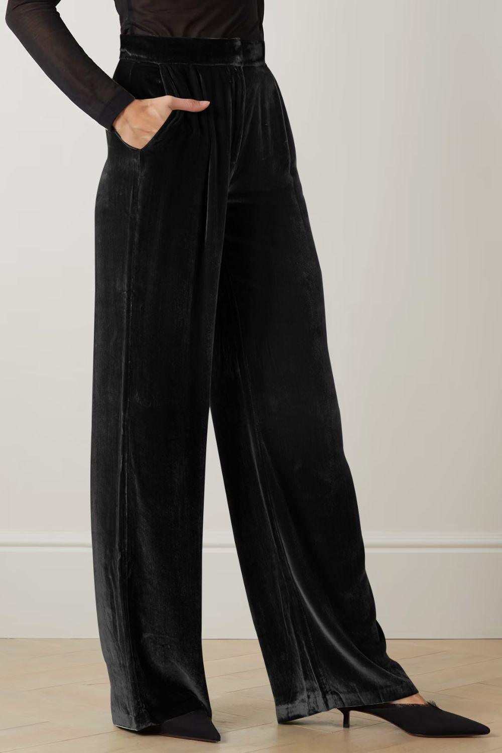 Loose And Classy Wide Leg Stretch Pants - MXSTUDIO.COM