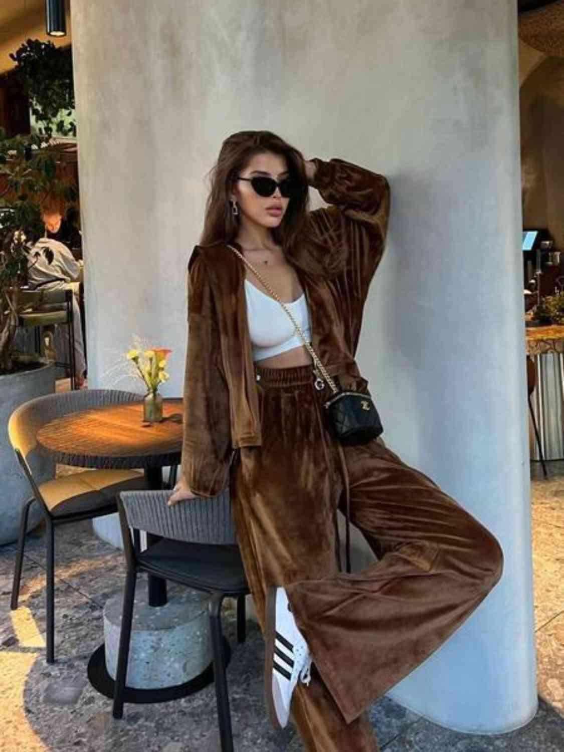 Lounge In Style Hooded Jacket and Pants Set - MXSTUDIO.COM