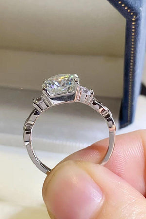 Love Dearly Sterling Silver 2 Carat Moissanite Ring - MXSTUDIO.COM