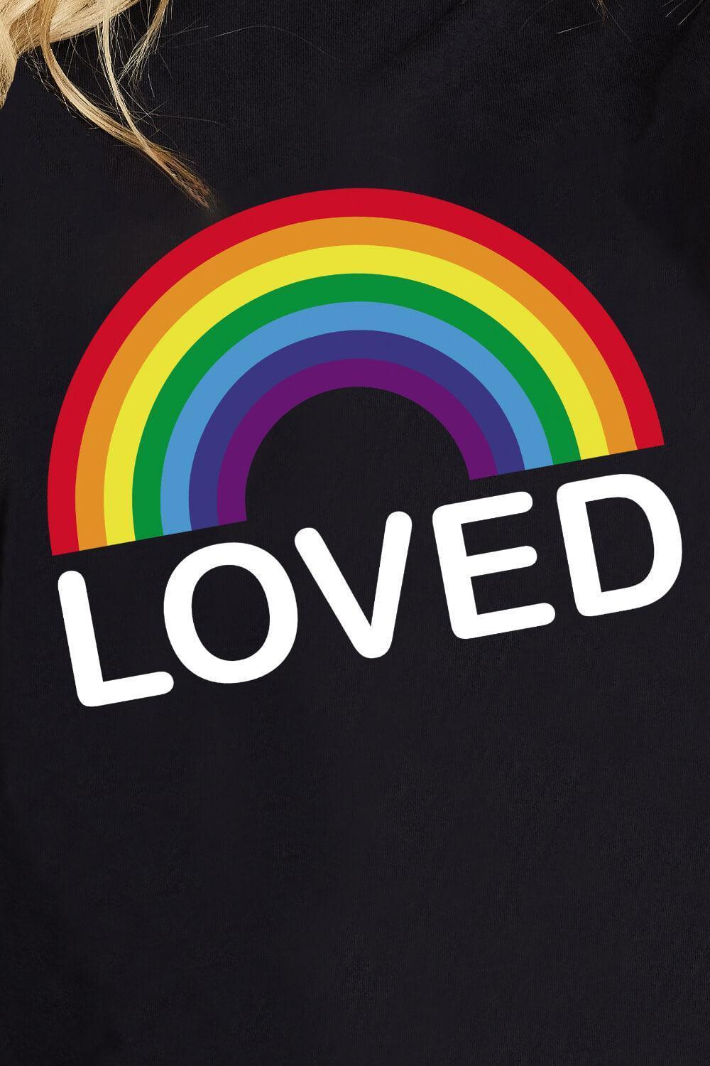 Love Graphic Short Sleeve Rainbow T Shirt - MXSTUDIO.COM