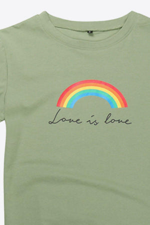 Love I Love Rainbow Short Sleeve Graphic Tee - MXSTUDIO.COM