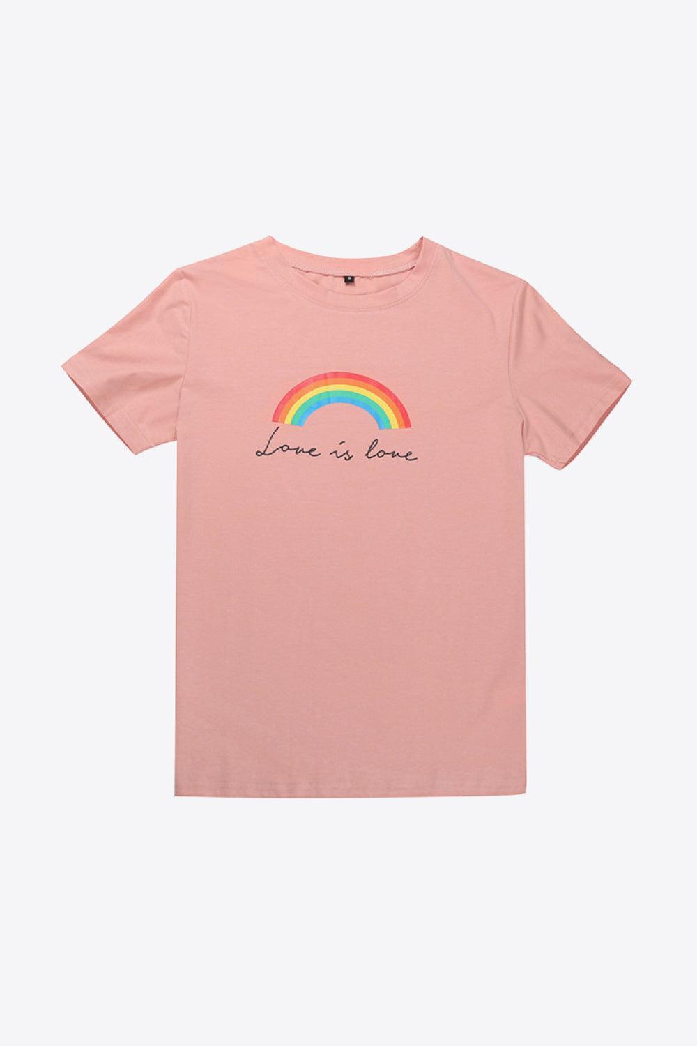 Love I Love Rainbow Short Sleeve Graphic Tee - MXSTUDIO.COM