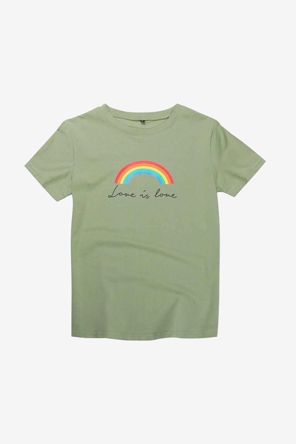 Love I Love Rainbow Short Sleeve Graphic Tee - MXSTUDIO.COM