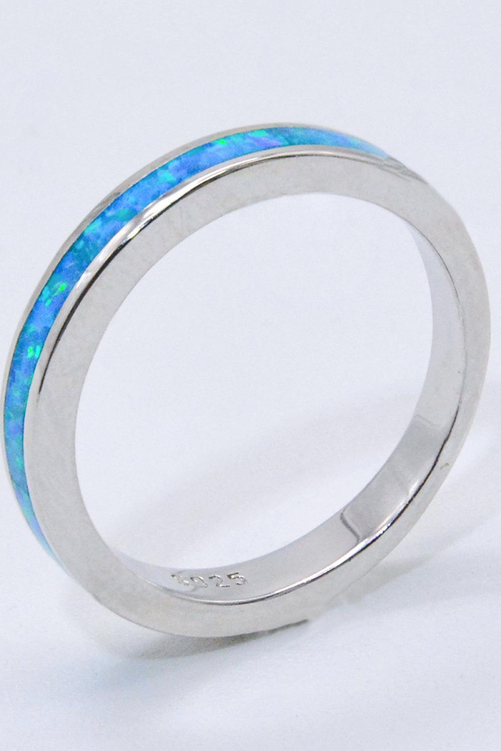 Lovely Ambiance Sky Blue Sterling Silver Opal Ring - MXSTUDIO.COM