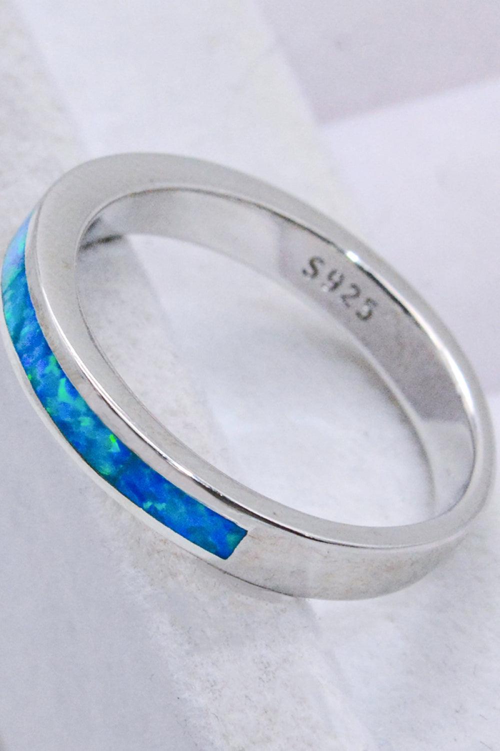 Lovely Ambiance Sky Blue Sterling Silver Opal Ring - MXSTUDIO.COM