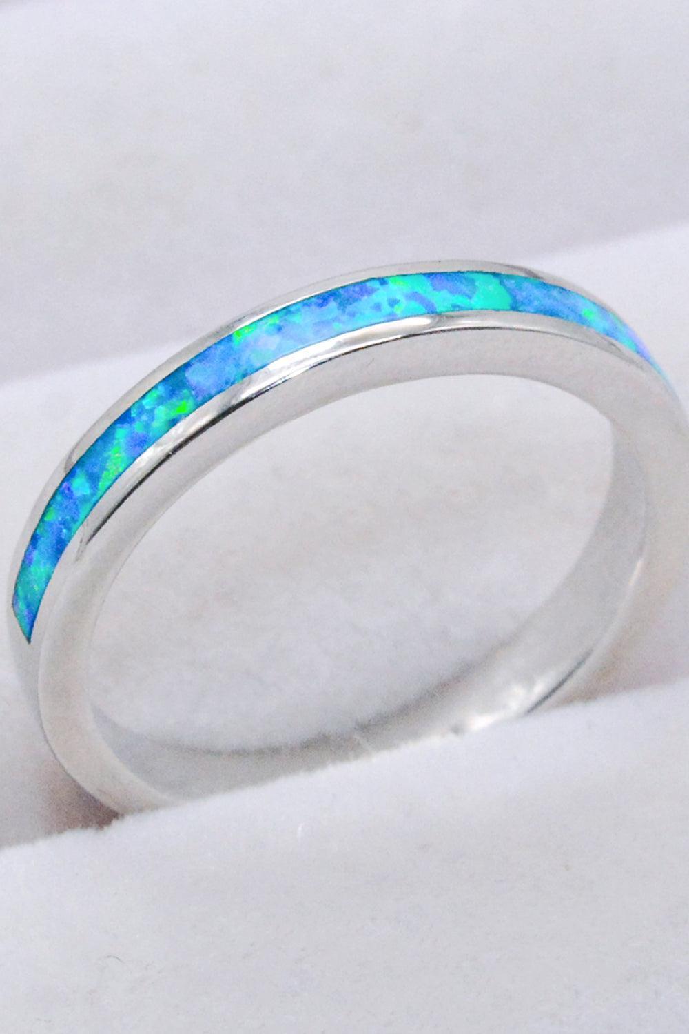 Lovely Ambiance Sky Blue Sterling Silver Opal Ring - MXSTUDIO.COM