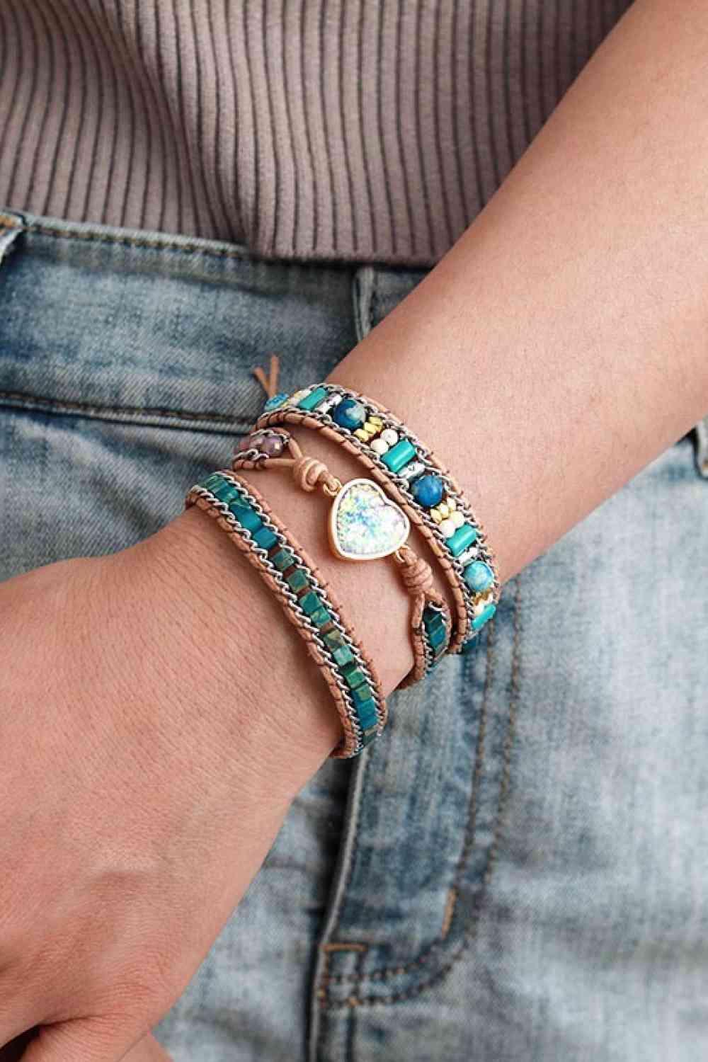 Lovely Heart Accent Layered Bracelet-MXSTUDIO.COM