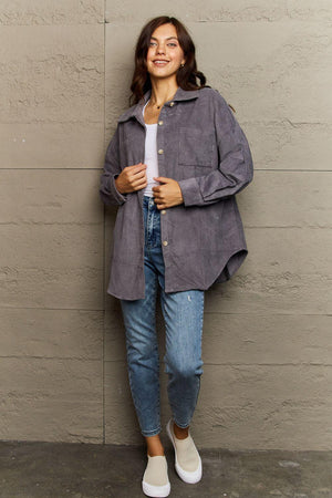 Low Temp Style Collared Button Down Shacket - MXSTUDIO.COM