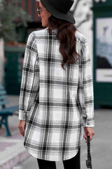 Low Temp Style Long Plaid Shirt Jacket-MXSTUDIO.COM