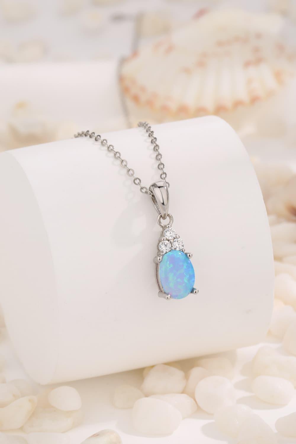 Lucky Breaks Platinum-Plated Opal Pendant Necklace - MXSTUDIO.COM
