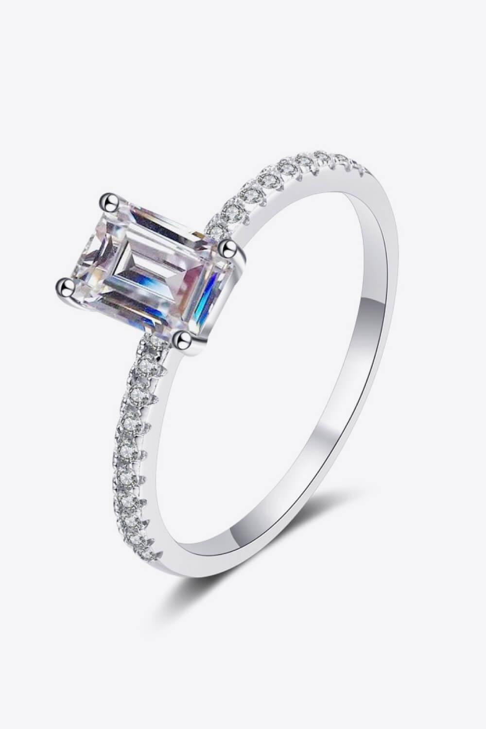 Luxuriate 925 Sterling Silver 1 Carat Moissanite Ring - MXSTUDIO.COM