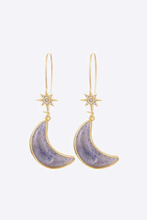 Luxurious Feel Resin Drop Style Moon Earrings - MXSTUDIO.COM