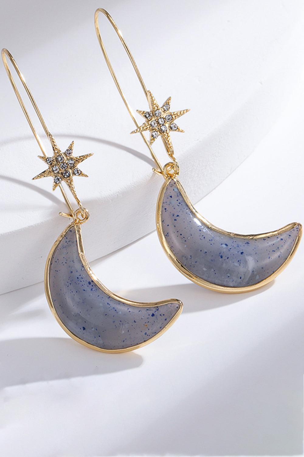 Luxurious Feel Resin Drop Style Moon Earrings - MXSTUDIO.COM