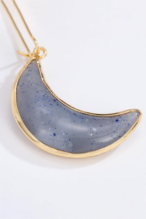 Luxurious Feel Resin Drop Style Moon Earrings - MXSTUDIO.COM