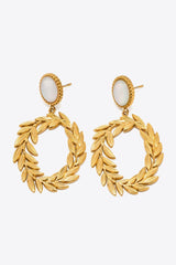 Luxurious Shine 18K Gold Plated Leaf Drop Earrings - MXSTUDIO.COM