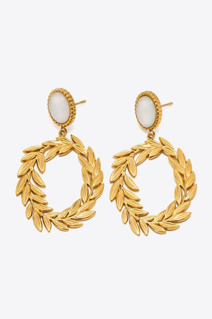 Luxurious Shine 18K Gold Plated Leaf Drop Earrings - MXSTUDIO.COM