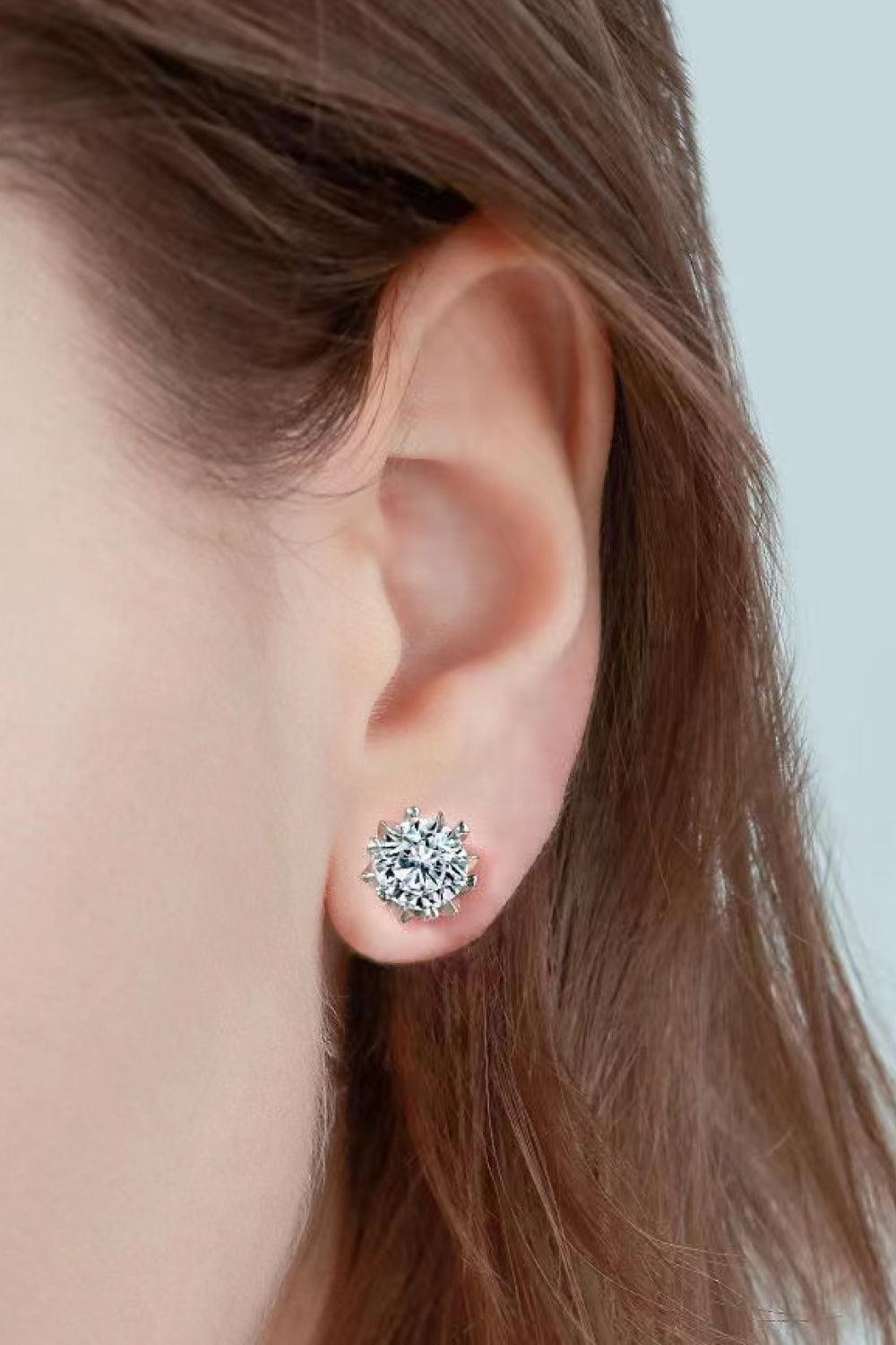 Luxurious Shine 4 Carat Moissanite Stud Earrings - MXSTUDIO.COM
