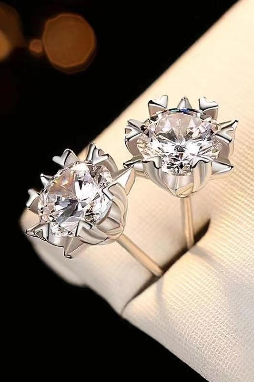 Luxurious Shine 4 Carat Moissanite Stud Earrings - MXSTUDIO.COM