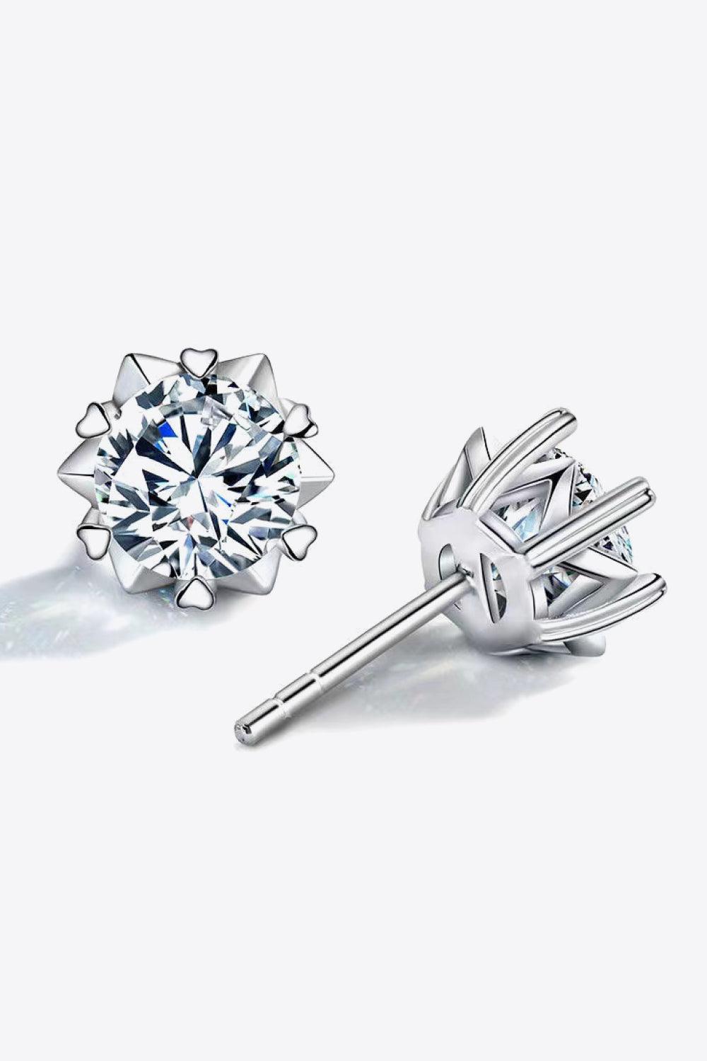 Luxurious Shine 4 Carat Moissanite Stud Earrings - MXSTUDIO.COM