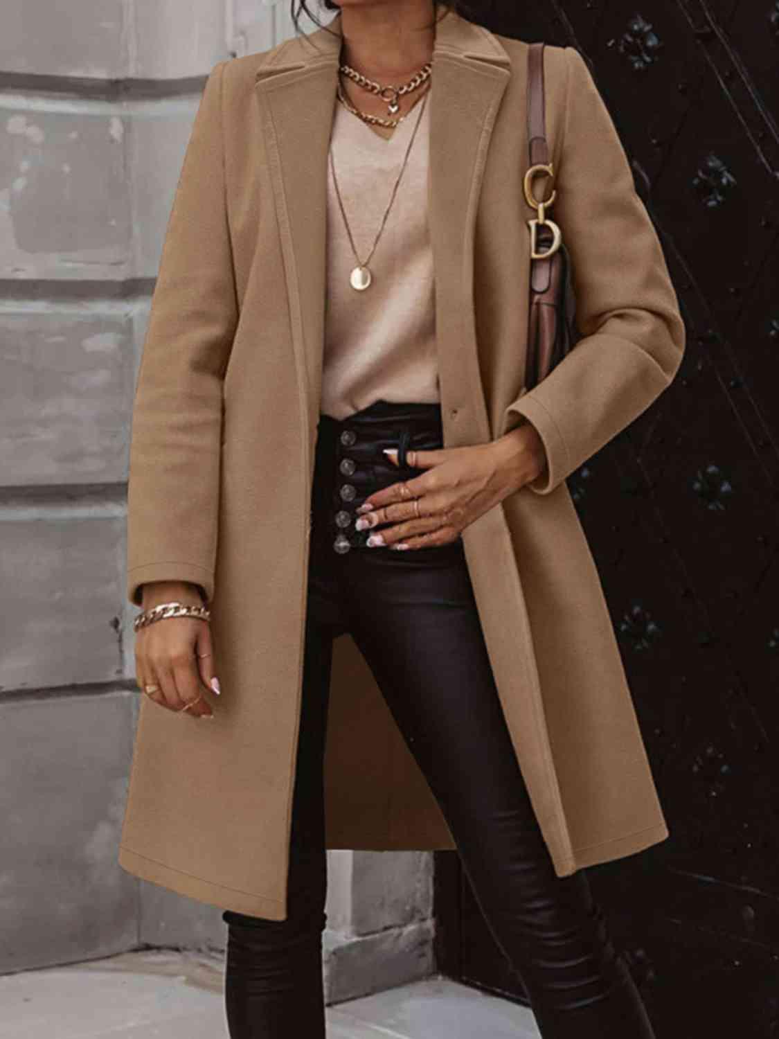 Luxuriously Cozy Buttoned Collared Long Coat-MXSTUDIO.COM