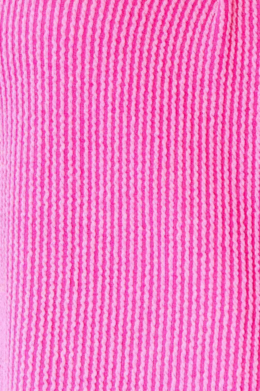 Luxuriously Soft Ribbed Knit Womens Plus Size Pink Top - MXSTUDIO.COM