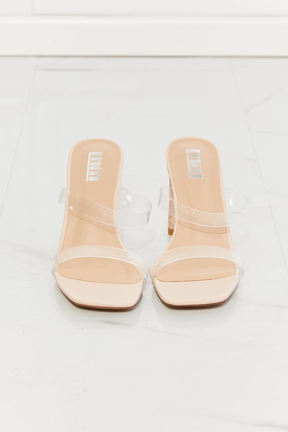 MMShoes Double Band Heeled Transparent Sandals - MXSTUDIO.COM