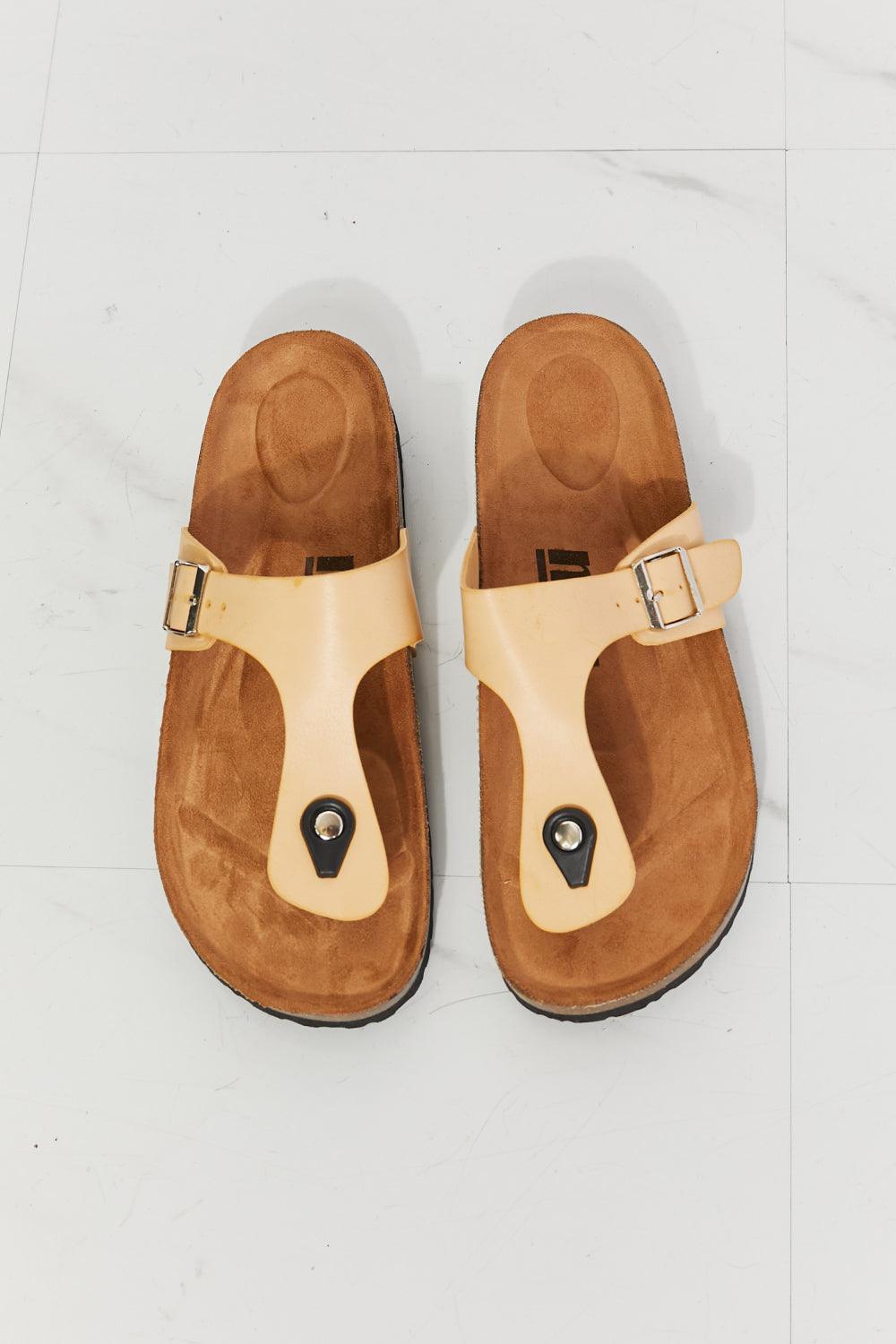 MMShoes Getaway Ready T-Strap Cork Footbed Sandals - MXSTUDIO.COM