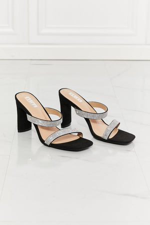 MMShoes Glint Of Shine High Heels Black Rhinestone Sandals - MXSTUDIO.COM