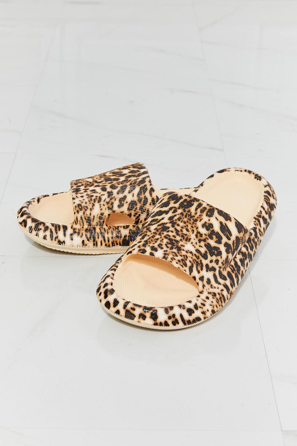 MMShoes Non Slip Rubber Open Toe Leopard Slides - MXSTUDIO.COM