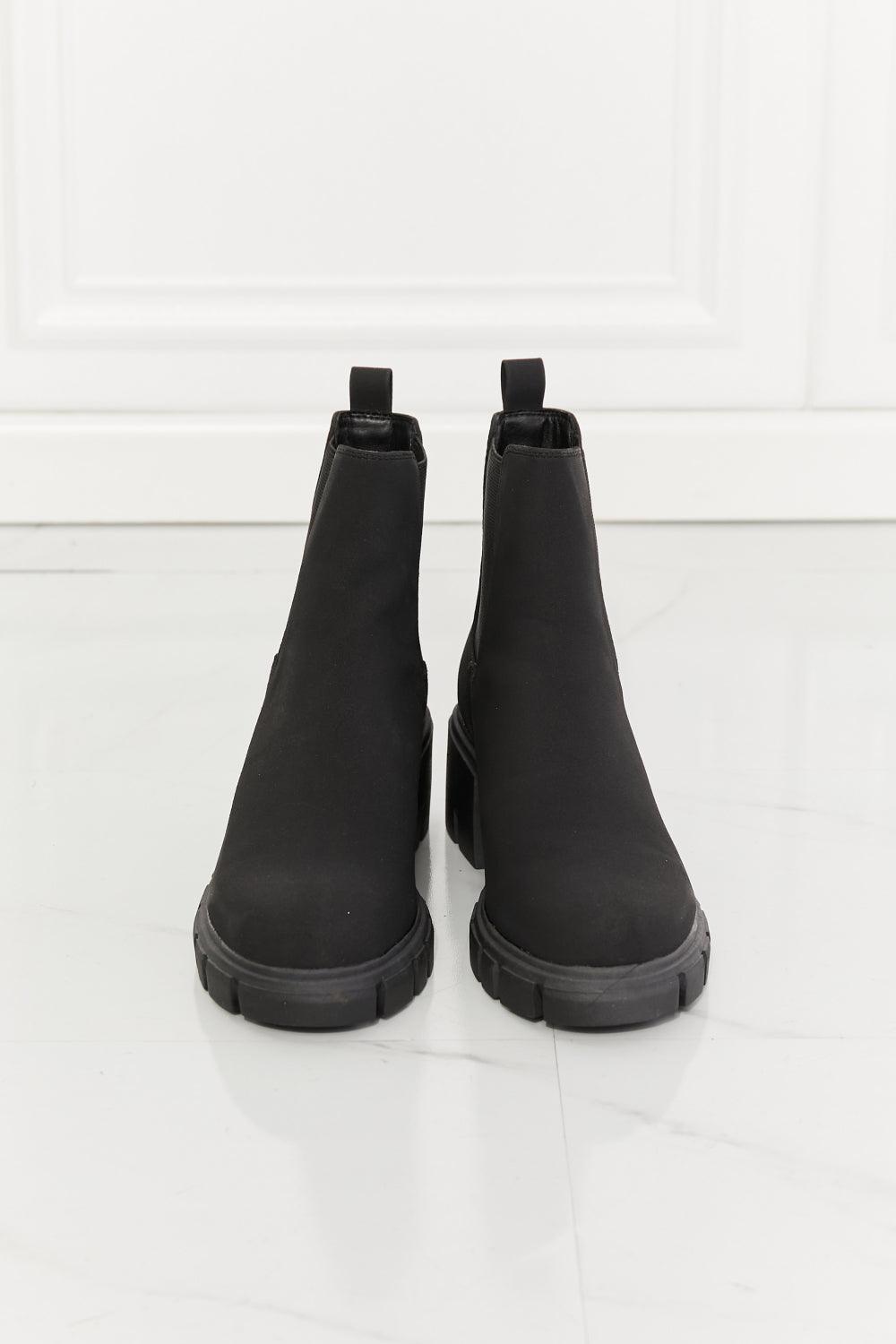 MMShoes Rich Caress Lug Sole Black Chelsea Boots - MXSTUDIO.COM