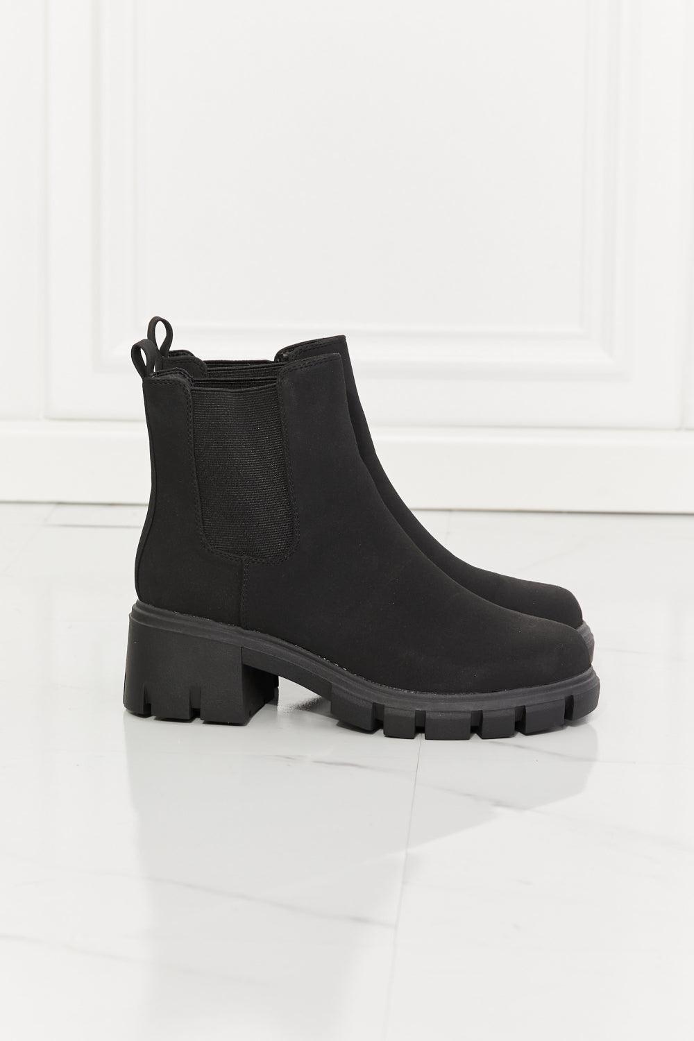 MMShoes Rich Caress Lug Sole Black Chelsea Boots - MXSTUDIO.COM