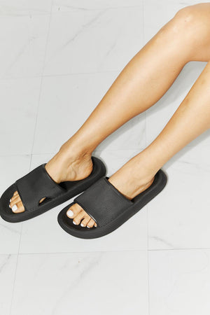 MMShoes Rubber Open Toe Women Black Slides - MXSTUDIO.COM
