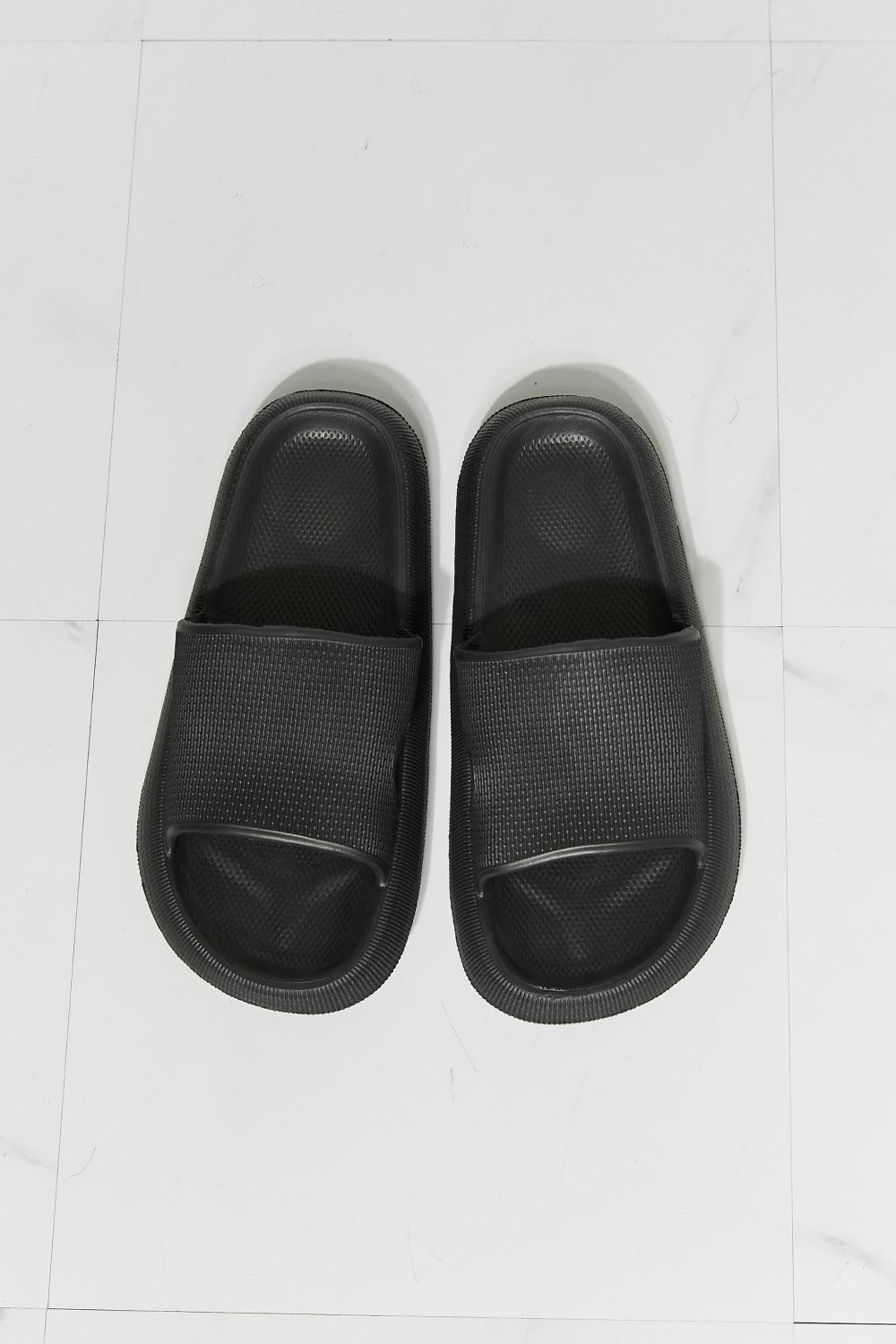 MMShoes Rubber Open Toe Women Black Slides - MXSTUDIO.COM