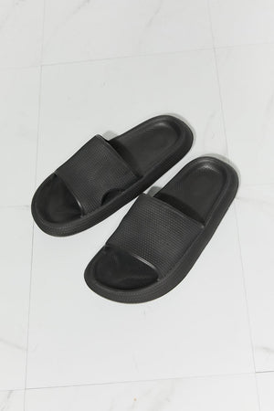 MMShoes Rubber Open Toe Women Black Slides - MXSTUDIO.COM