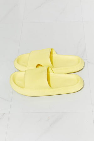 MMShoes Secure Fit Open Toe Yellow Rubber Slides - MXSTUDIO.COM