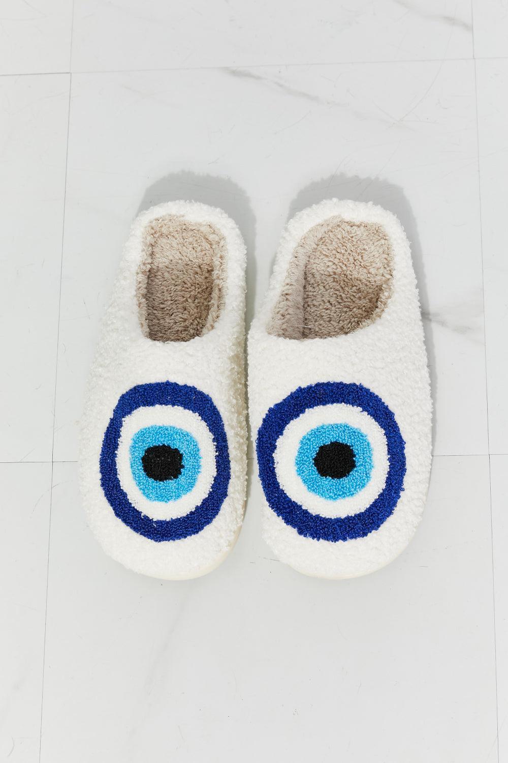 MMShoes Soft Eye Graphic Round Toe Plush Slippers - MXSTUDIO.COM