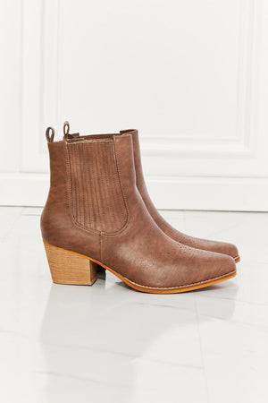 MMShoes Stacked Heel Chestnut Women's Chelsea Boots - MXSTUDIO.COM