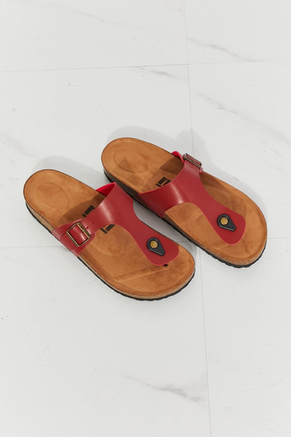 MMShoes Ultimate Comfort T-Strap Cork Footbed Sandals - MXSTUDIO.COM