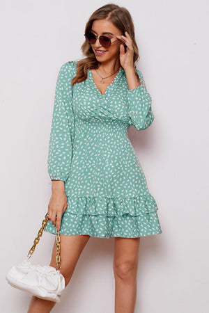 Made My Day Ruffle Hem Balloon Sleeve Mini Dress - MXSTUDIO.COM