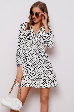 Made My Day Ruffle Hem Balloon Sleeve Mini Dress - MXSTUDIO.COM