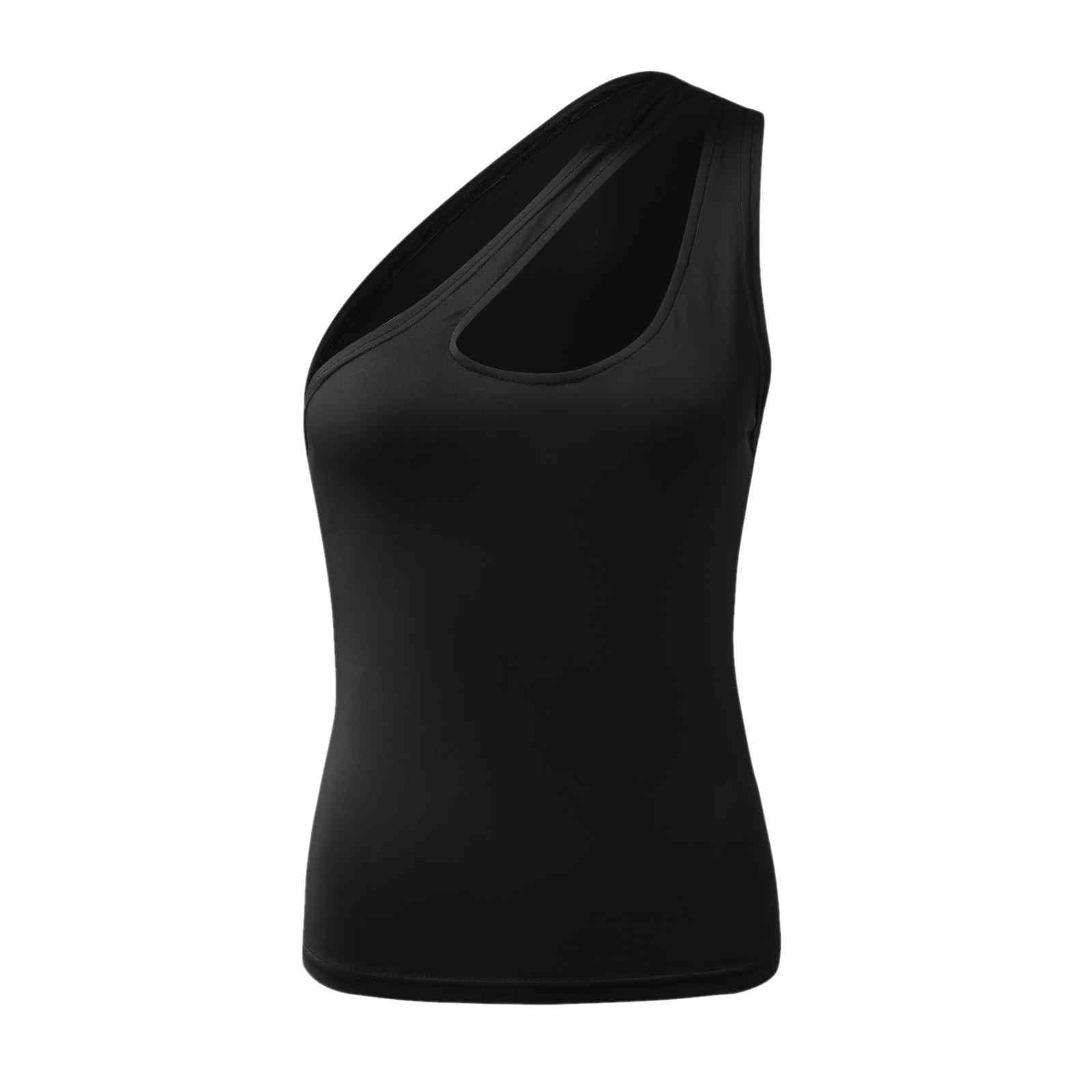 a women's black top on a white background