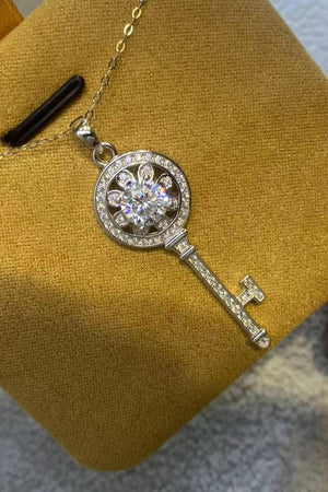 Magnificent 1 Carat Moissanite Key Pendant Necklace - MXSTUDIO.COM