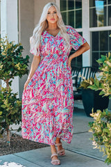 Marvelous Short Sleeve V Neck Maxi Dress - MXSTUDIO.COM