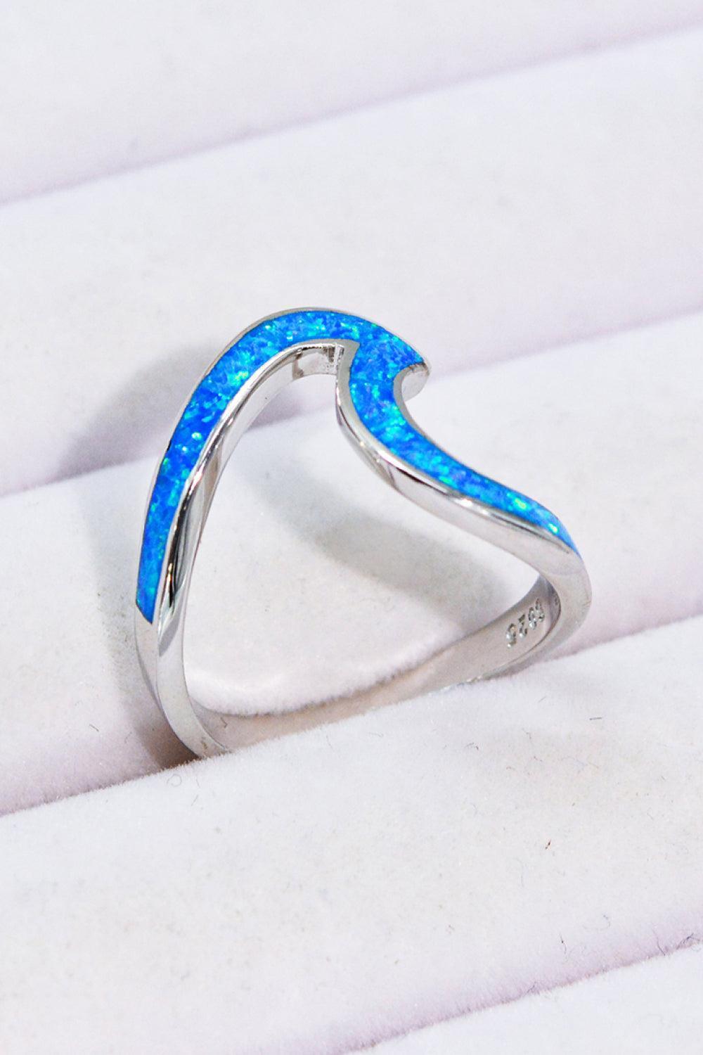 Matchless 925 Sterling Silver Cobalt Blue Opal Ring - MXSTUDIO.COM