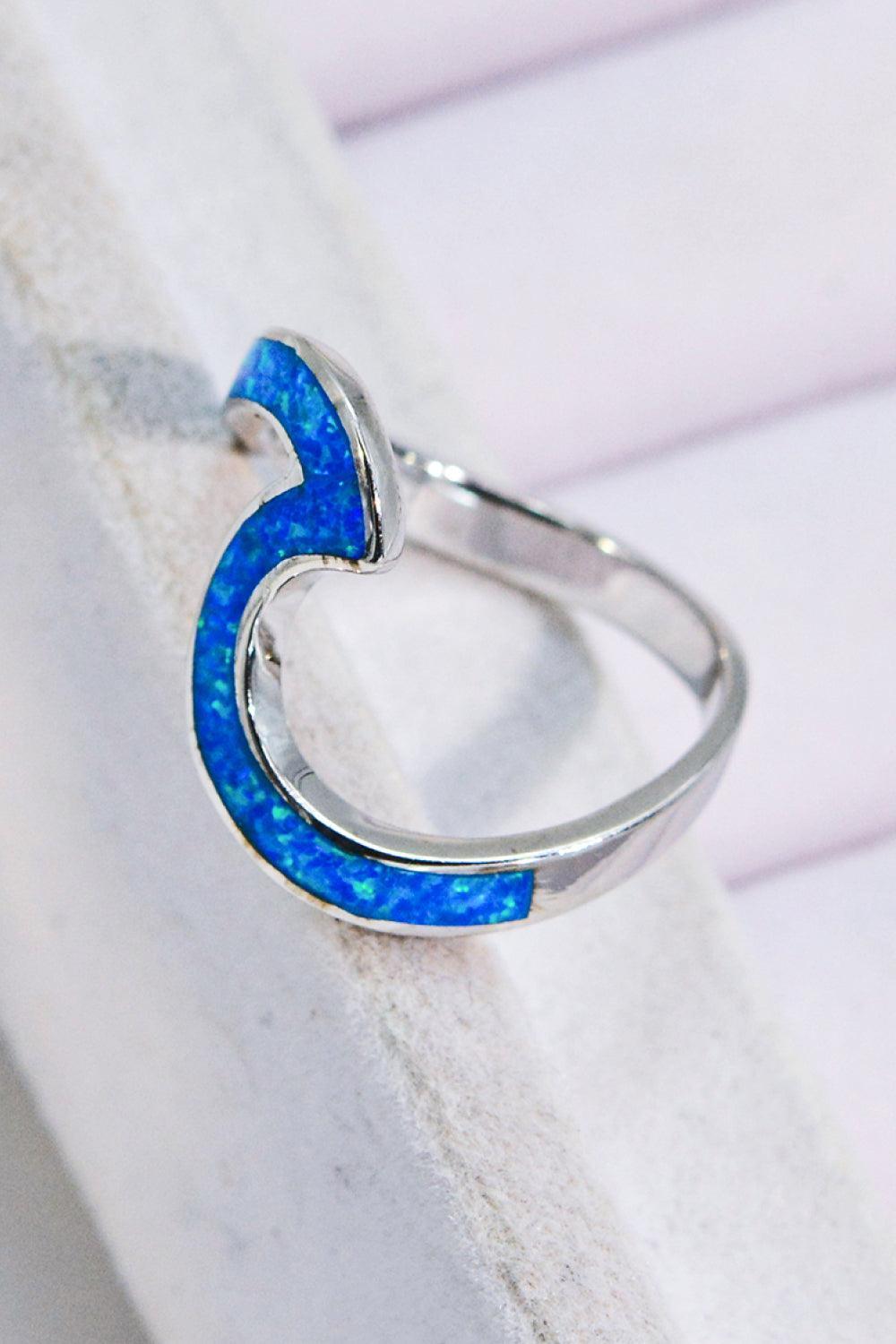 Matchless 925 Sterling Silver Cobalt Blue Opal Ring - MXSTUDIO.COM